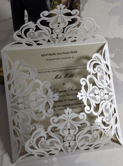 Ivory Mademoiselle Laser cut invitations