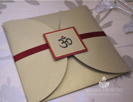 Aum Petal Hindu wedding invitation