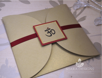 Aum Petal Hindu wedding invitation