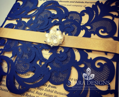 Senorita Navy Laser Cut Invitation