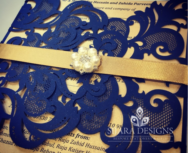 Senorita Navy Laser Cut Invitation
