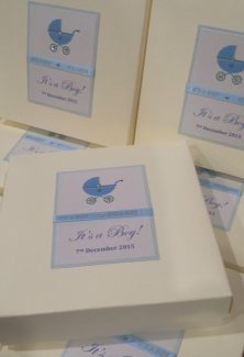 Mithai Box with a blue pram for a new arrival